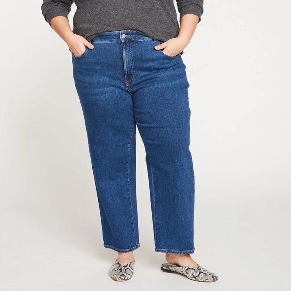 Universal Standard Etta High Rise Straight Leg Jeans in Aged Indigo l Size 16 - Picture 4 of 12